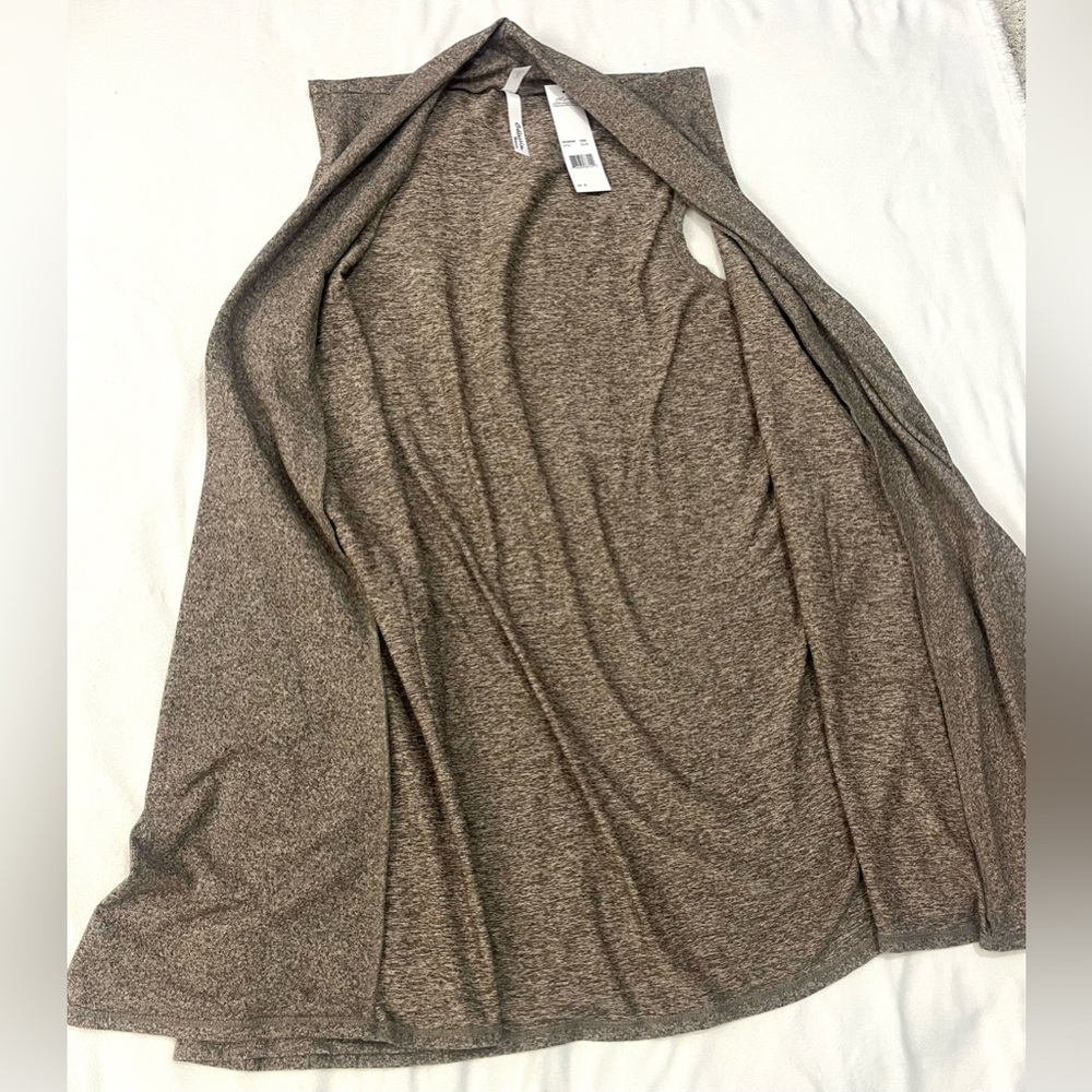 NY Collection Women’s Brown Caribou Color Sleeveless Open Cardigan Size 1X - Picture 12 of 16